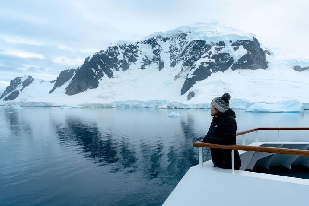 Person Admiring Views Of Antarctica