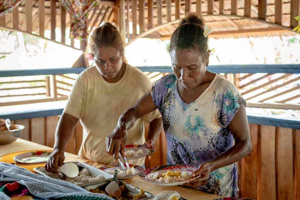 Our Hosts Prepare A Delicious, Fresh Meal For The Group.