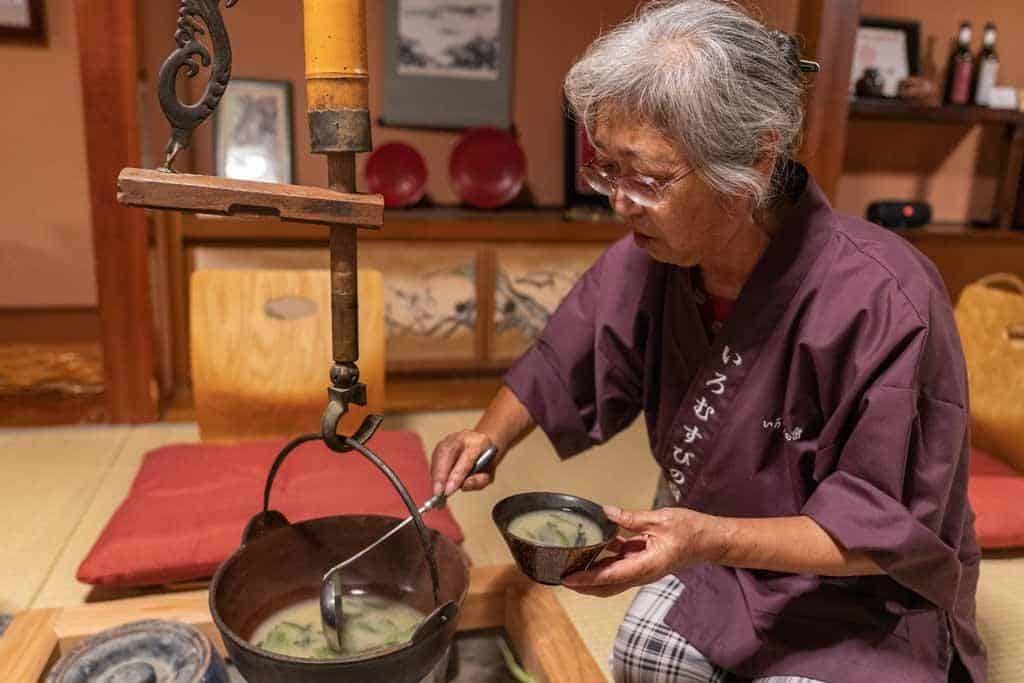 Aunty Serving Dinner