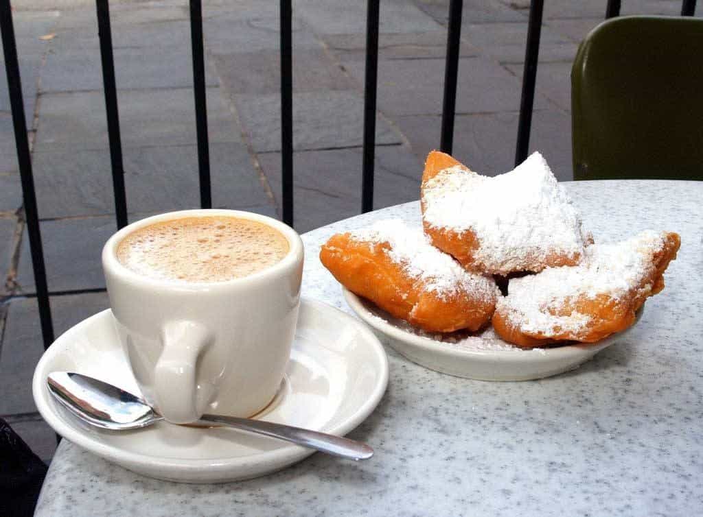 Beignets And Cafe Au Lait At Cafe Du Monde