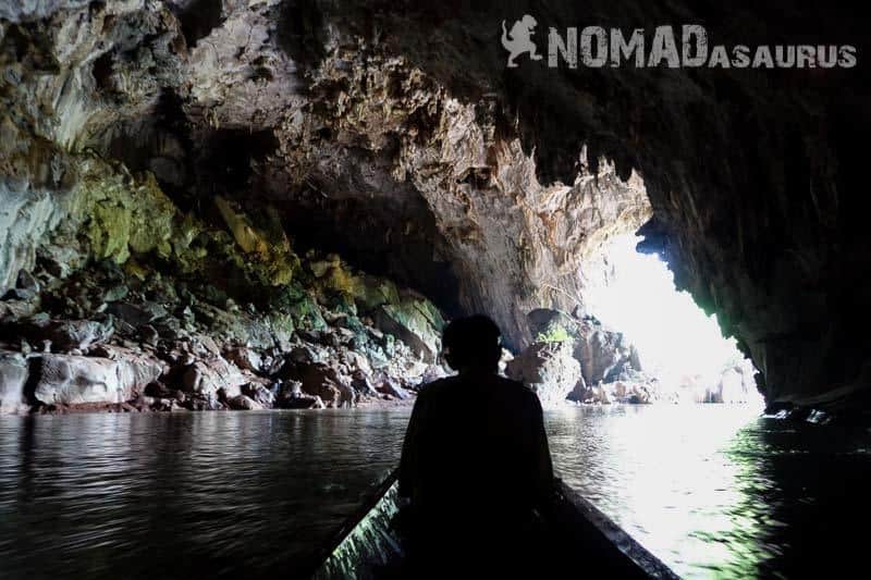 Khong Lor Cave Silohuette Thakhek Loop Motorcycle Scooter Laos