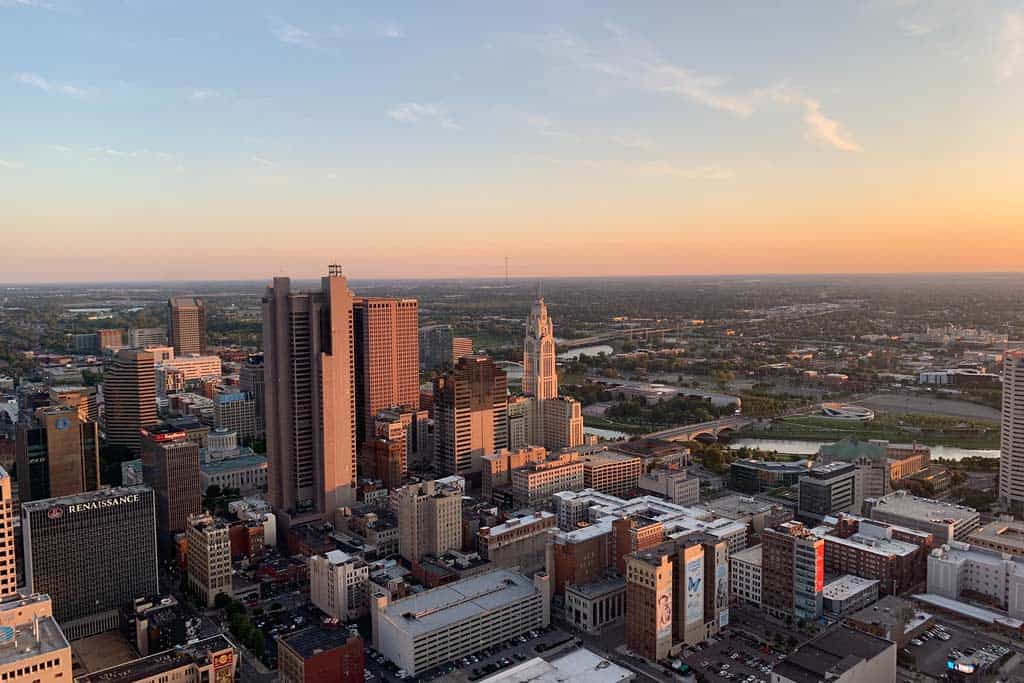 Columbus Ohio City At Sunrise