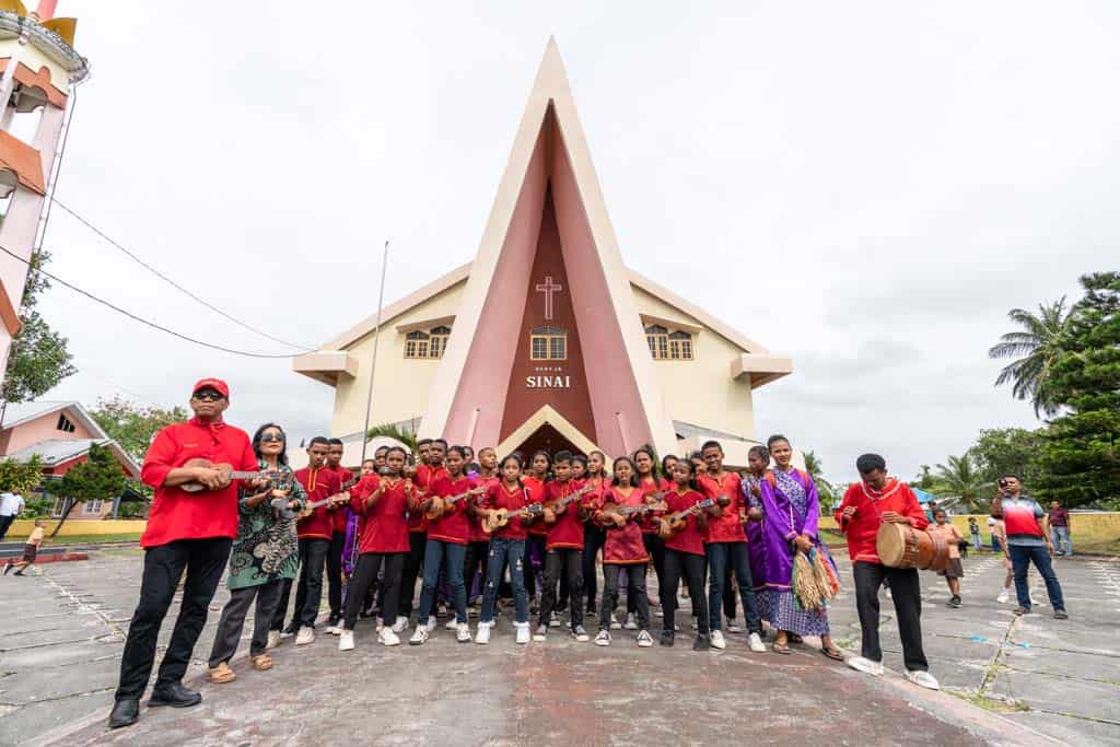 People In Front Of The Church