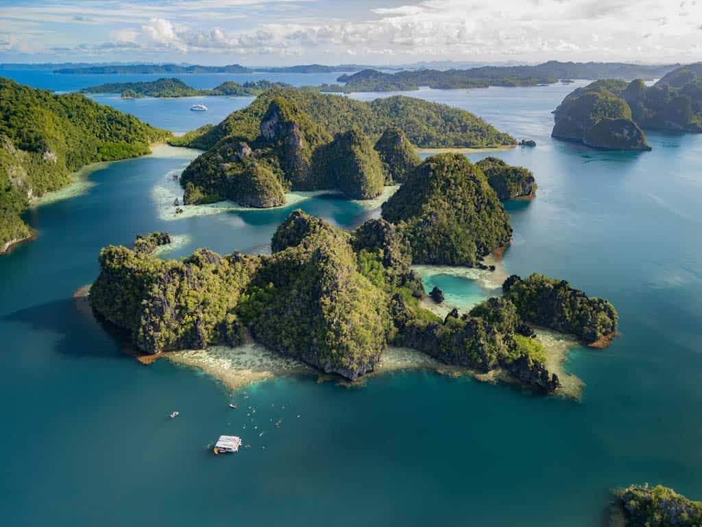 Drone Shot Of Area In Raja Ampat