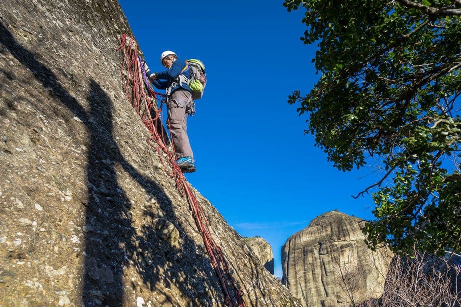 Kostas Abseil Great Saint Climb Via Ferrata Meteora Greece