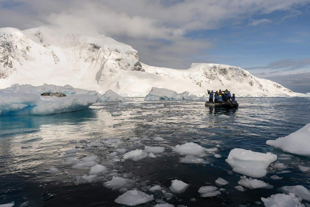 Zodiac On The Water Near Danco Island Landing