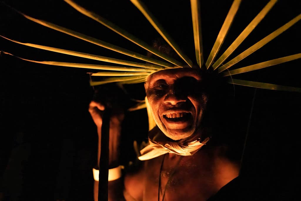 George Smiles After His Fire Dance.