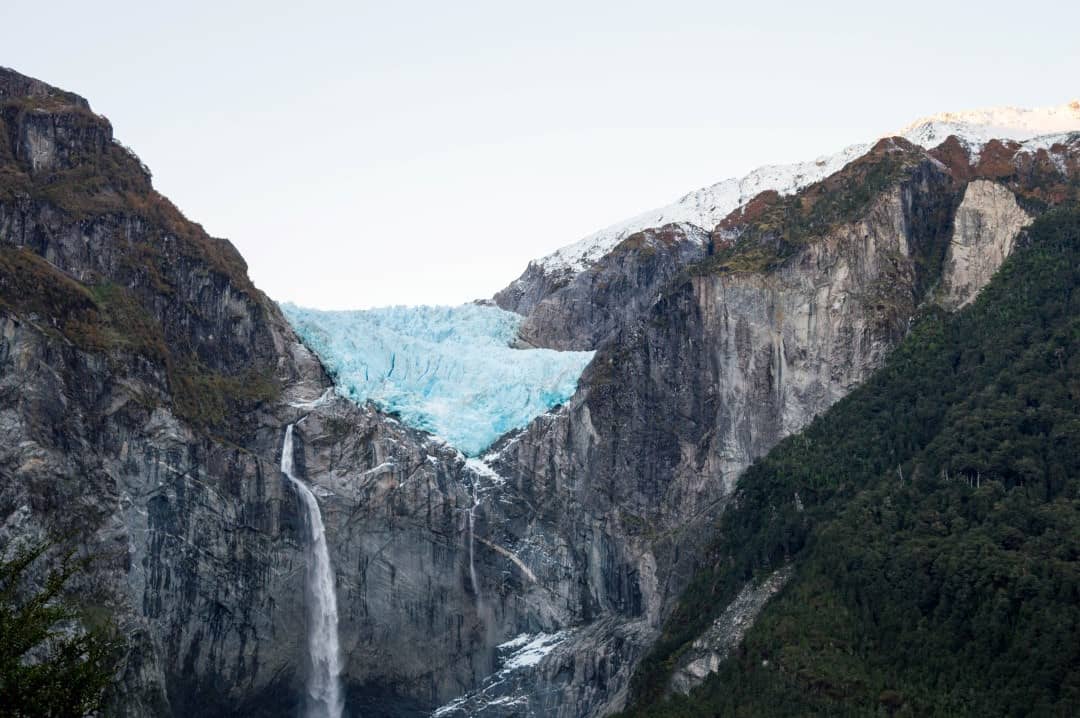 The Hanging Glacier In Queulat National Park.