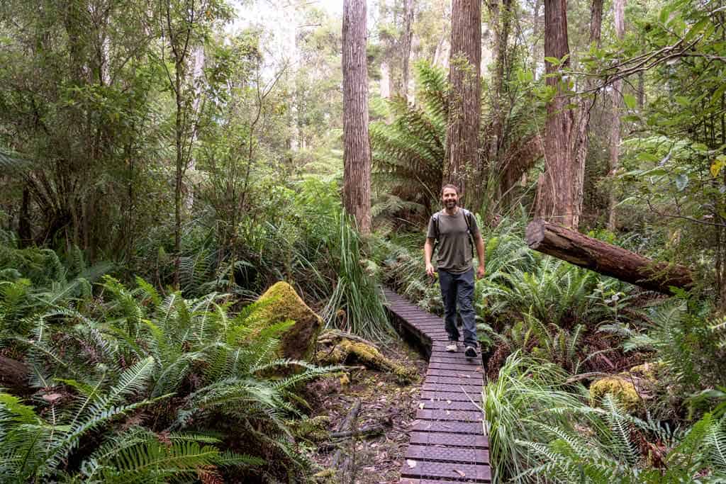 Man Walking Along The Boardwalk