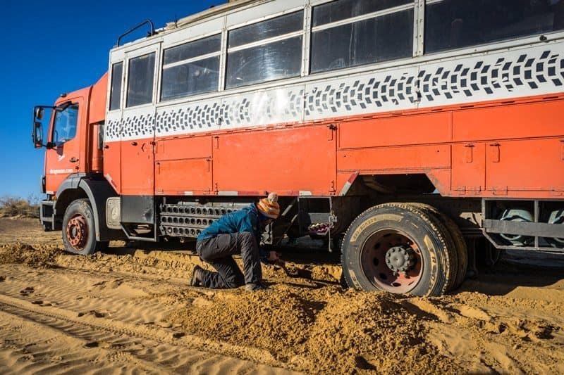 Jazza Digging Darvaza Gas Crater Camping At The Door To Hell Turkmenistan