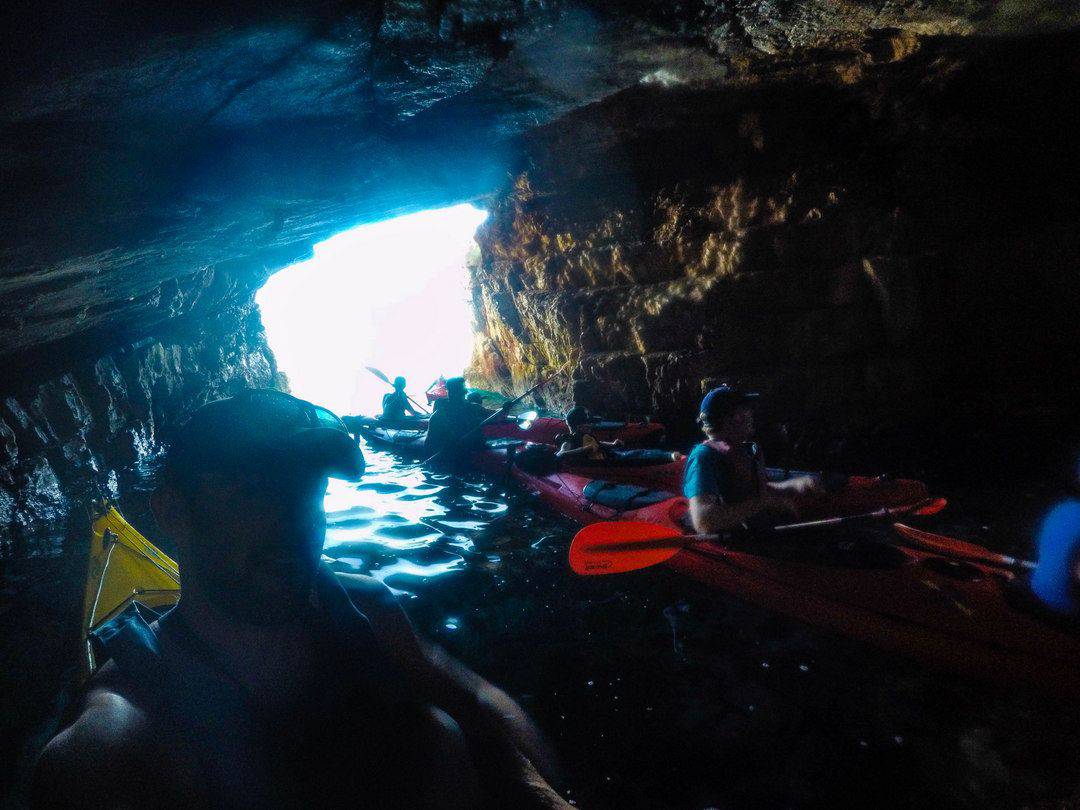 Kayaking Inside A Large Cave - Kayaking In Dubrovnik