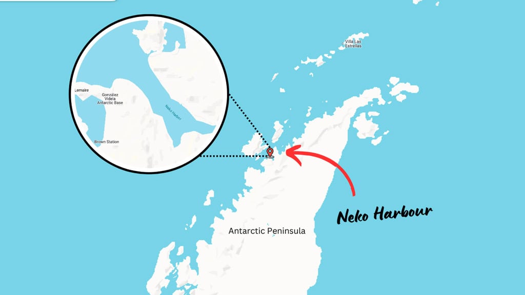 Map Of Where Neko Harbour Is Located