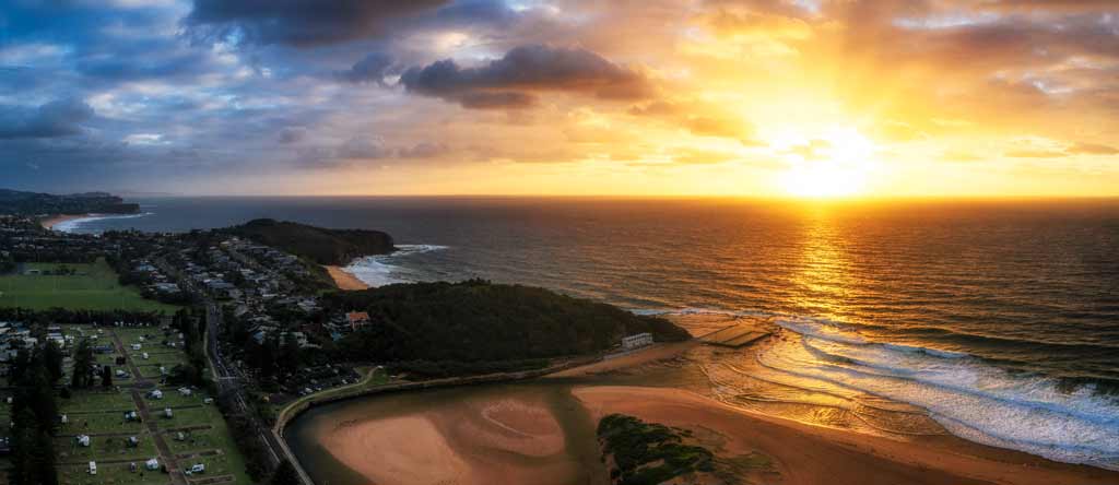 Narrabeen Beach Panorma Drone
