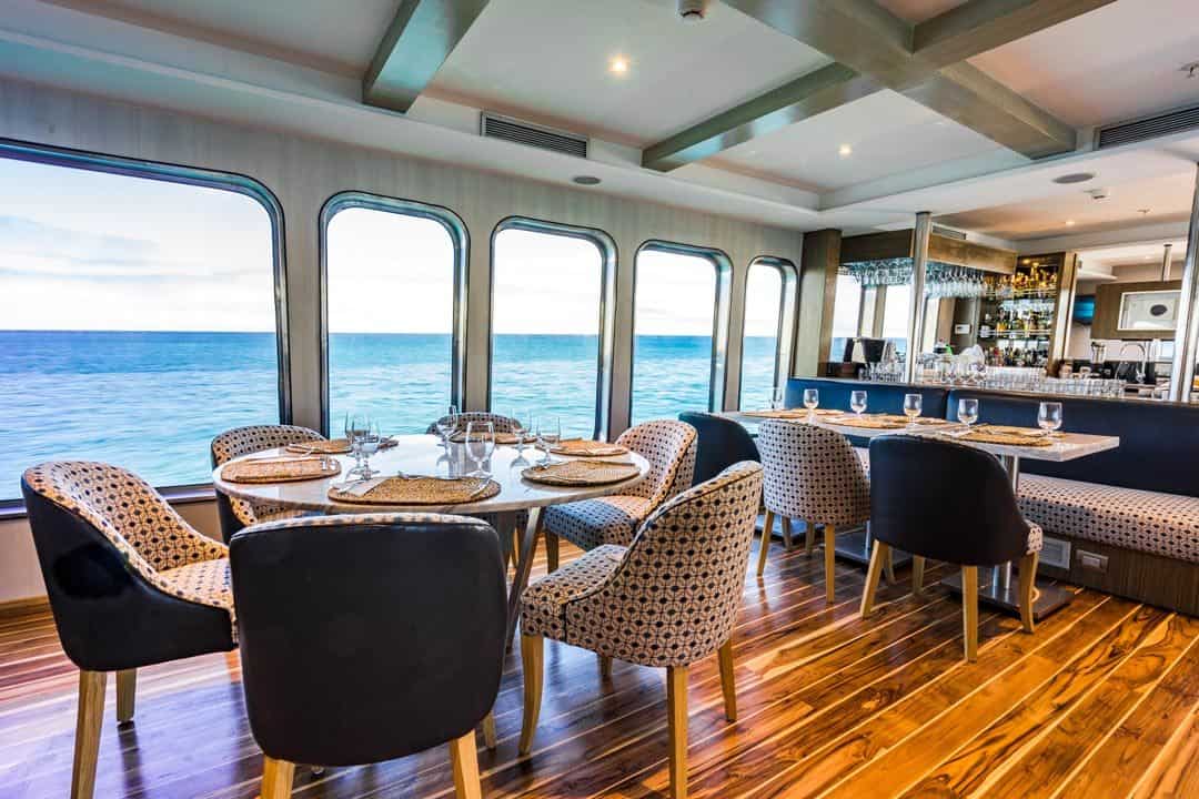 Dining Room Bar Ecoventura Itinerary A Review Origin Galapagos Islands