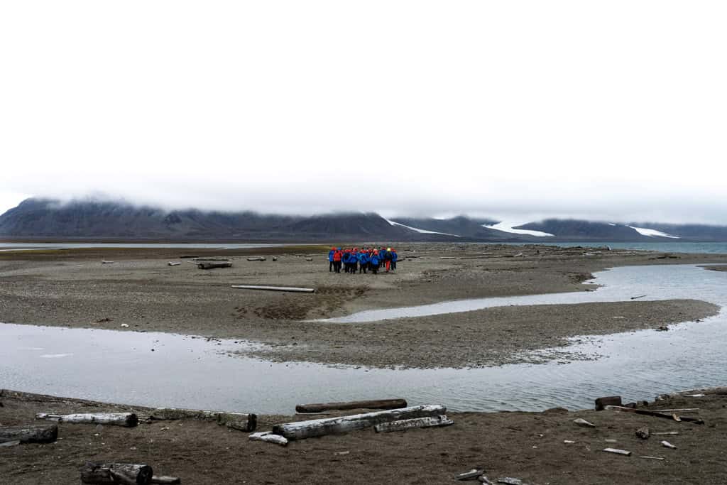 People Walking At Poolepynten Svalbard Aurora