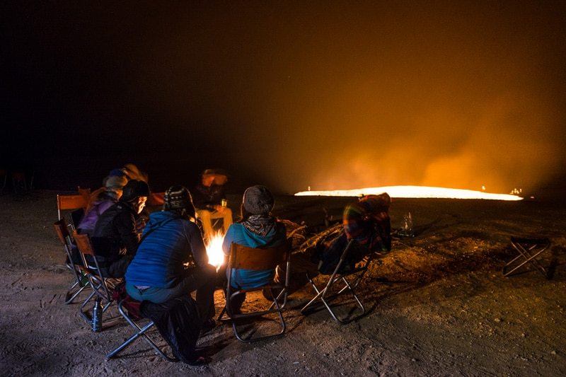 Darvaza Gas Crater Camping At The Door To Hell Turkmenistan