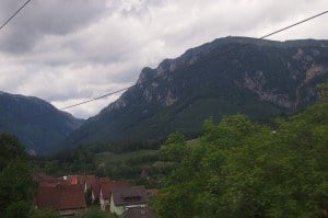 Slovenia To Austria Through The Train Window. Train Travel In Europe.