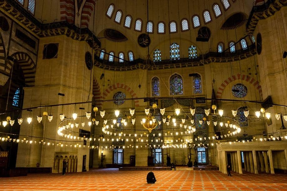 Süleymaniye Mosque Man Praying Istanbul