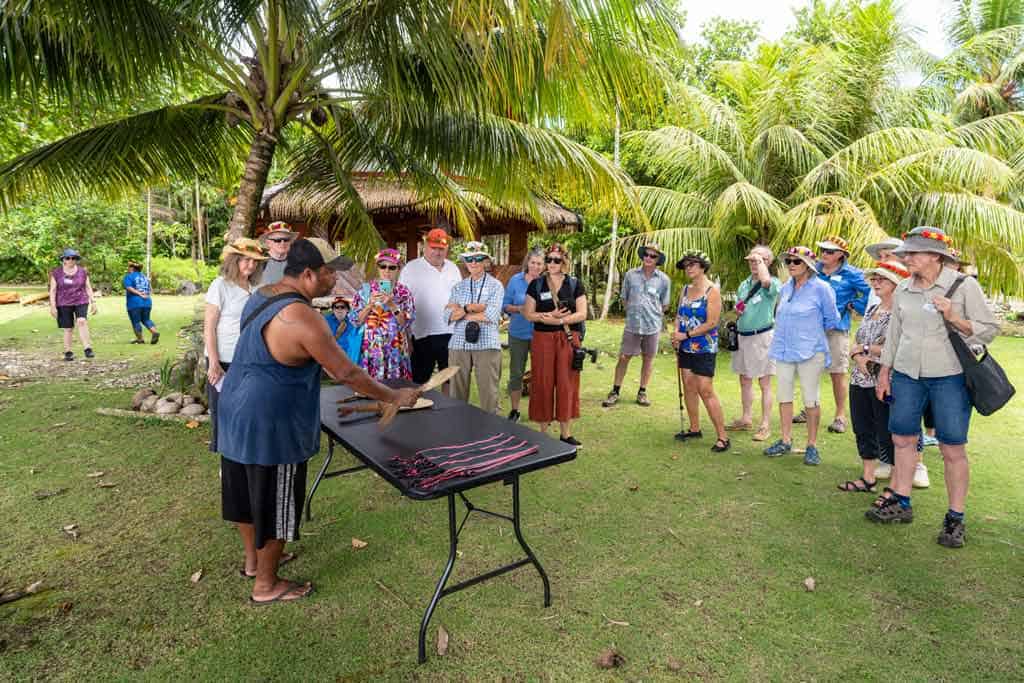 Local Man Showing Us His Shell Money.