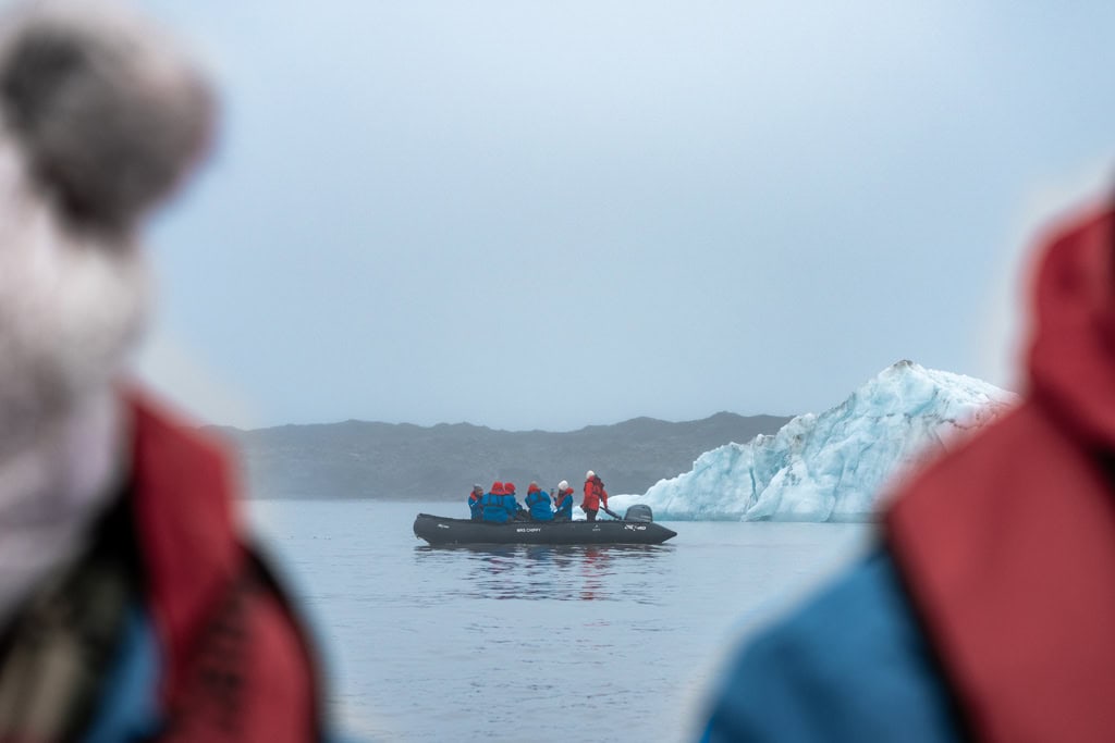 Zodiac And Iceberg Negribreen Svalbard Cruise
